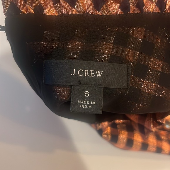 J.Crew metallic checkered top sz S - Picture 7 of 8